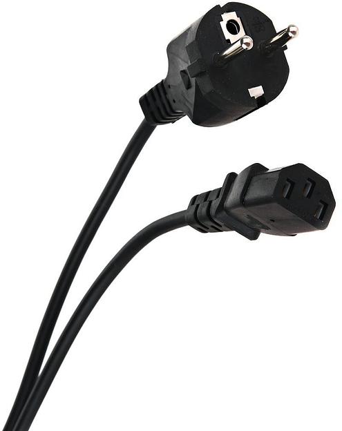 Кабель компьютер - розетка 220V <3.0м> (Европейский стандарт) VCOM Telecom TP021-3.0-BK фото 1