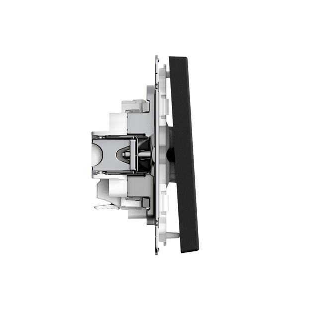 ARTGALLERY 1-клавишный ВЫКЛЮЧАТЕЛЬ, 10АХ, механизм, быстрозажимные клеммы, КАРБОН фото 3