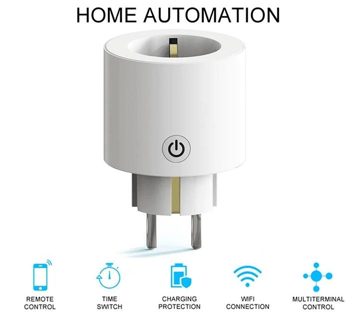 Розетка 1-пост. MOES Smart Socket WK-UEU16-M, Wi-Fi, 250 В, 16А, встраиваемая IP20, шторки + ЗК, белая фото 2