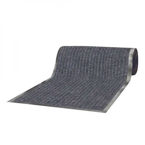 Коврик дорожка ворсовый влаго-грязезащита LAIMA, 1,2х15 м, толщина 7 мм, РЕБРИСТЫЙ, серый, В РУЛОНЕ, 602881 фото 1