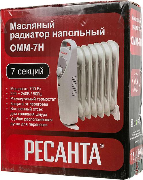 Радиатор масляный Ресанта ОММ-7Н 700Вт белый фото 8