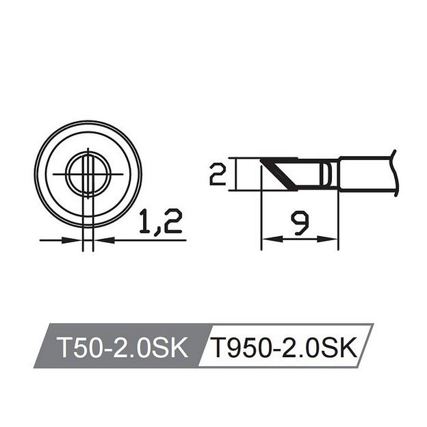 Аксессуары для пайки Atten Жало со встроенным нагревателем, T50-2.0SK фото 2