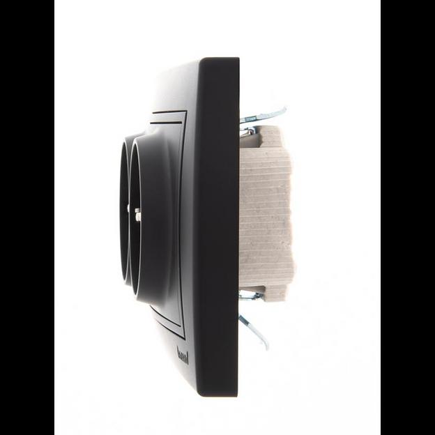 Розетка 2-м СП Mira 16А IP20 с заземл. керамика черн. бархат LEZARD 701-4242-127 фото 3