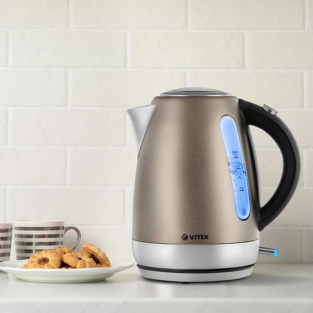 Чайник электрический Vitek VT-7025 1.7л. 2150Вт сталь корпус: металл/пластик фото 3