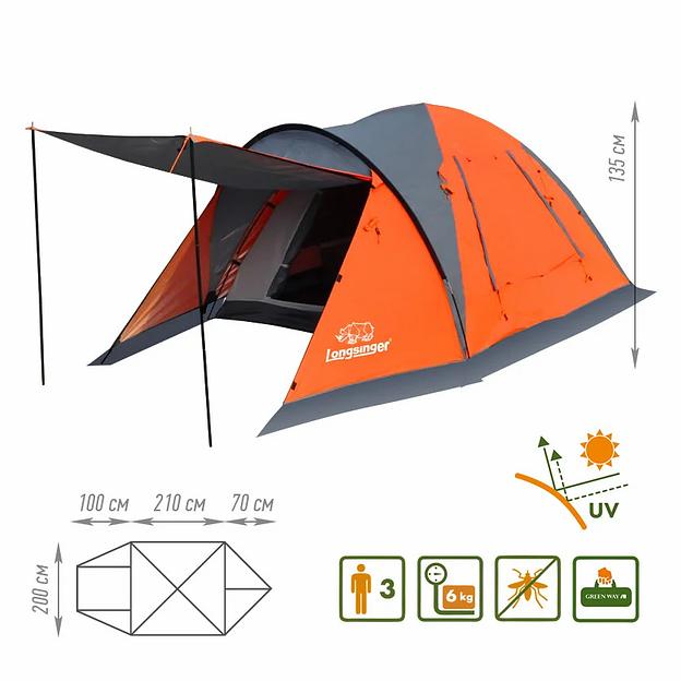 Палатка Longsinger «Иссык» 3-х местная ОПТ фото 2