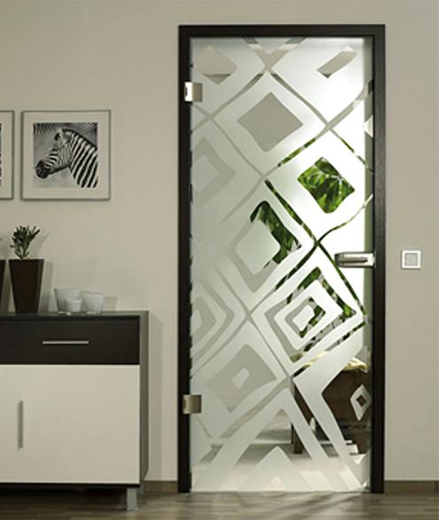 Стеклянная дверь распашная в деревянном коробе фото 2