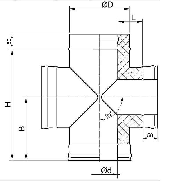 Крестовина сэндвич с заглушкой (съёмная) фото 4