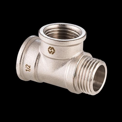 Тройник ввн 3/4'х3/4'х3/4' переходной, никелированный фото 1