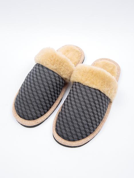 Тапочки мужские домашние закрытые с меховым отворотом опт фото 3