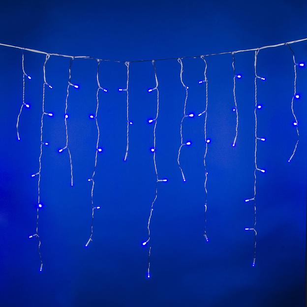 Бахрома светодиодная с эффектом мерцания 2м Соединяемая 100 светодиодов Синий свет Провод прозрачный ULD-B2007-100/TTK BLUE IP44 фото 3