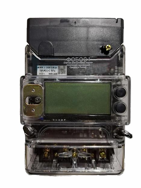 Однофазный счетчик «Фобос 1 230В 5(80)А IQOLM(1)-C 50Гц» ОПТ фото 1