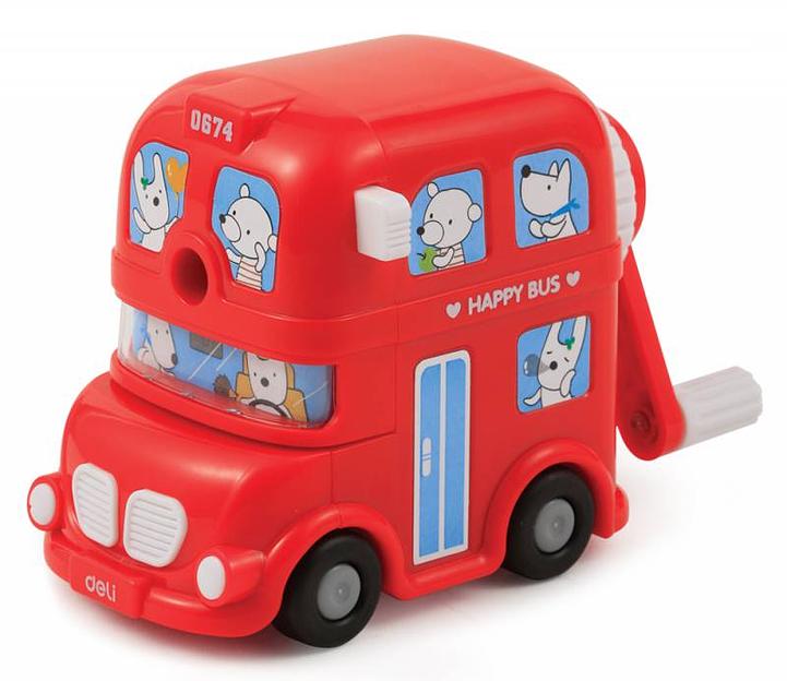 Точилка для карандашей механическая Deli BUS E0674 1 отверстие пластик ассорти коробка фото 2