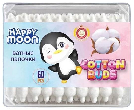 Косметические ватные палочки «Happy Moon» 60 шт с ограничителем фото 1
