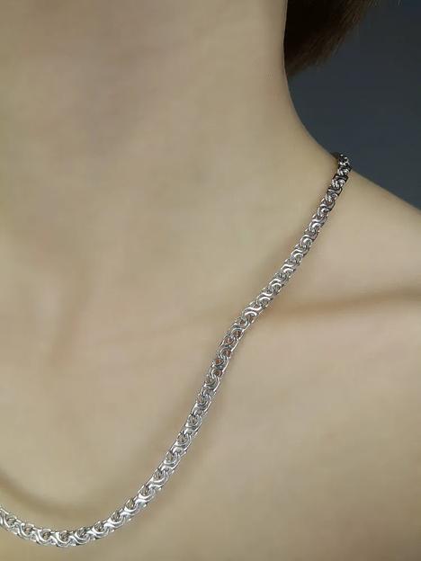 Silver Moon Цепочка на тело «Цезарь», родированная, серебро 925, ювелирная серебряная цепь на шею фото 3