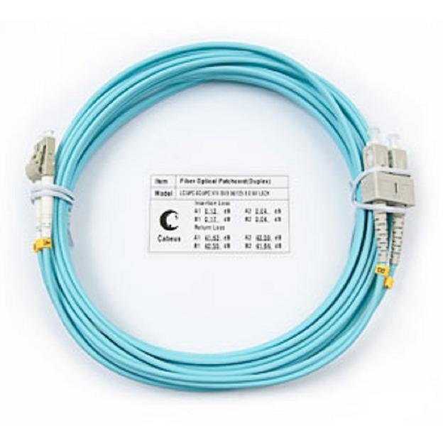 Cabeus FOP-50-LC-SC-5m Шнур оптический duplex LC-SC 50/125 mm OM3 5м LSZH фото 1