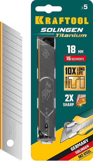 KRAFTOOL 18 мм, 5 шт, сегментированные лезвия (09606-TIN-18-S5) фото 1