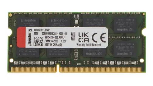 Модуль памяти для ноутбука SODIMM 8GB DDR4-1600 DDR3L KVR16LS11/8WP KINGSTON фото 1