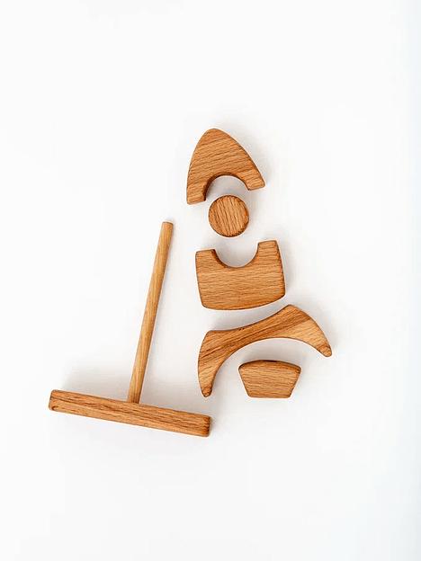 Деревянная пирамидка Ракета, Опт фото 3