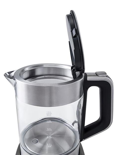 Чайник электрический Kitfort КТ-616 1.5л. 2200Вт серебристый/черный корпус: стекло/металл фото 6