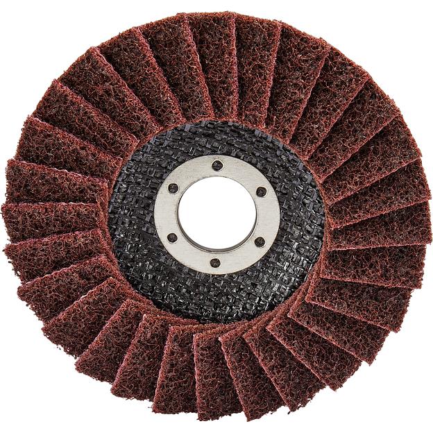 Лепестковый полировочный диск 125x22,23 мм, стекловолокно, угловой (средняя полировка) фото 2