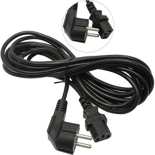 Exegate ES281002RUS Кабель питания ExeGate Special PC-5S (Евровилка угловая Schuko->С13) 3*0.5mm2, CCA, черный, 5м. фото 1