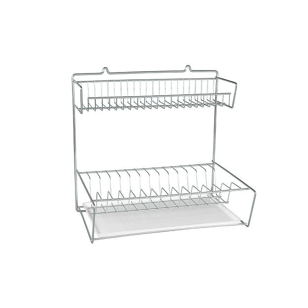 RUS-285001 Zn Сушилка для посуды настенная с поддоном фото 1