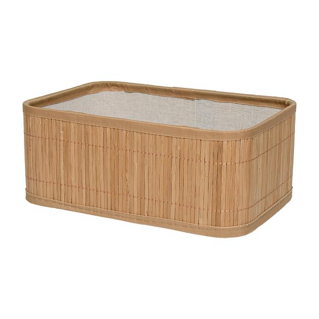 Корзина стеллажная "Бамбук", Д300 Ш200 В120, натуральный фото 1