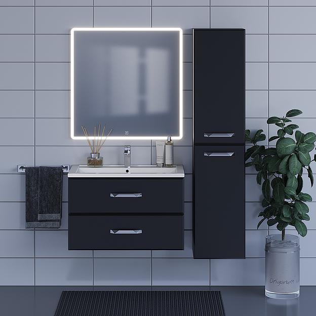 Тумба с раковиной для ванной Uperwood Foster 80 см, подвесная, черная фото 5