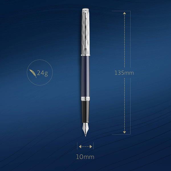 Ручка перьев. Waterman Hemisphere L`Essence du Bleu (CW2166467) LaqBlue CT F сталь нержавеющая подар.кор. фото 6