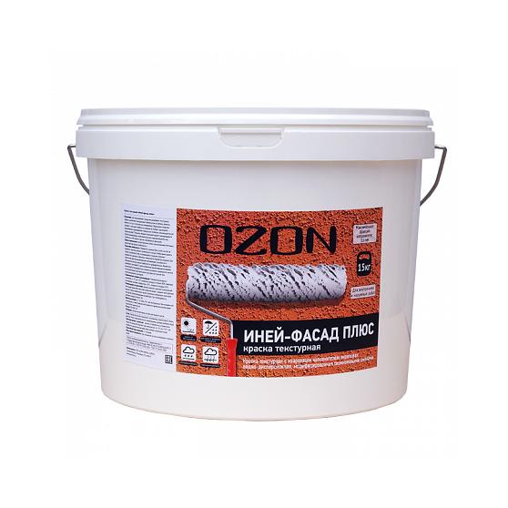 Краска текстурная с кварцевым песком OZON Иней фасад плюс SILIKON ВД-АК-163(6)-15 белая опт фото 1