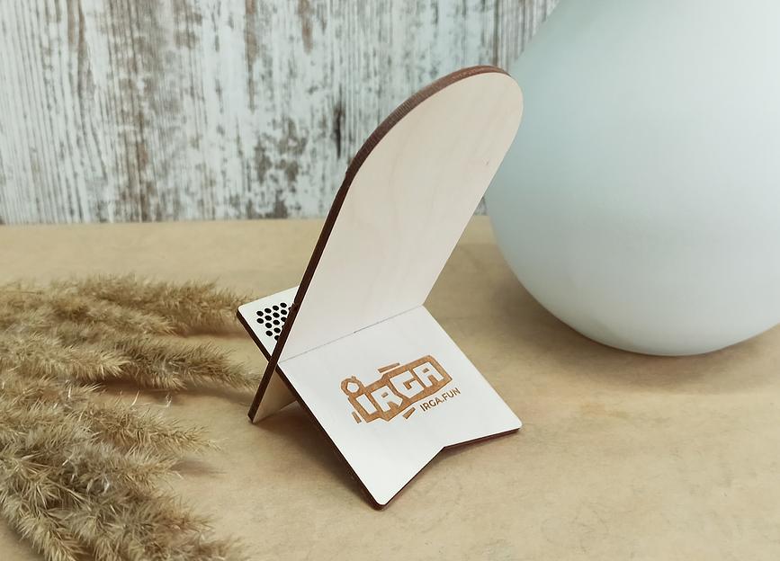 Подставка для смартфона из дерева Лиса и луна, опт фото 2