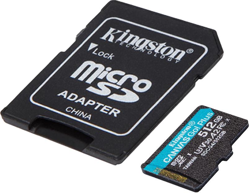 Флеш карта microSDXC 512GB Kingston SDCG4/512GB Canvas Go! Plus V10 A2 + adapter фото 2