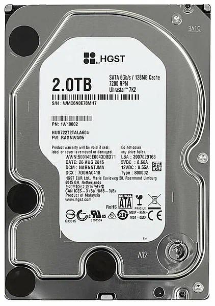 Жёсткий диск HDD Western Digital 2000Gb 7200 rpm SATA 3.5 (HUS722T2TALA604) (1W10002) ОПТ. фото 1