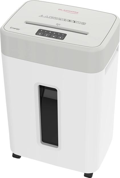 Шредер Gladwork Energy P-18MD серый (секр.P-5) фрагменты 15лист. 35лтр. скрепки скобы пл.карты CD фото 1