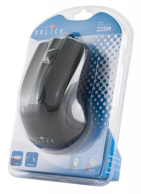 Мышь Оклик 225M черный оптическая (1200dpi) USB (2but) фото 5