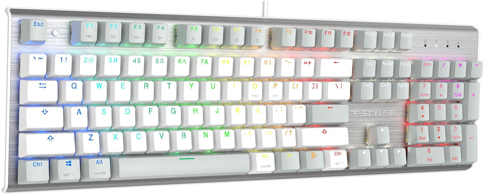 Клавиатура A4Tech Fstyler FS100 Neon механическая серый/белый USB for gamer LED (FS100) фото 3