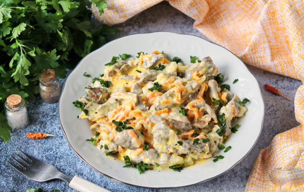 Желудки птицы с горохом в белом соусе 250 г фото 1