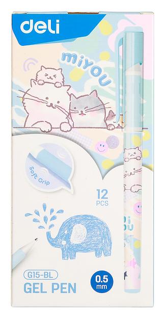Ручка гелевая Deli MIYOU (EG15-BL) 0.5мм синий синие чернила фото 1