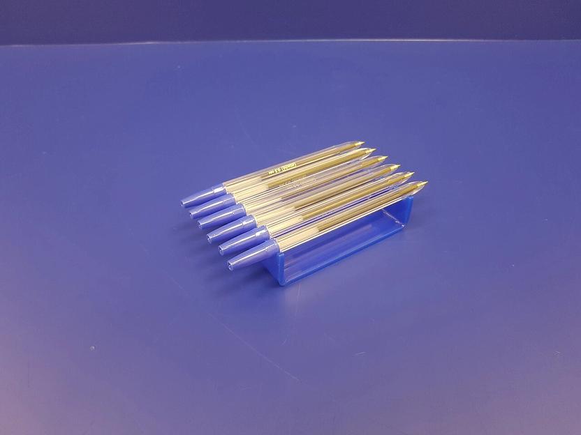 Подставка для ручек карандашей кистей 6 секции ( горизонтальное размещение, синяя) фото 1