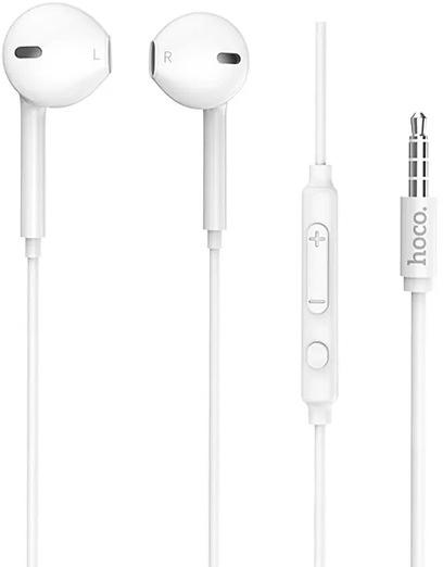 Гарнитура вкладыши Hoco M55 1.2м белый проводные в ушной раковине фото 1