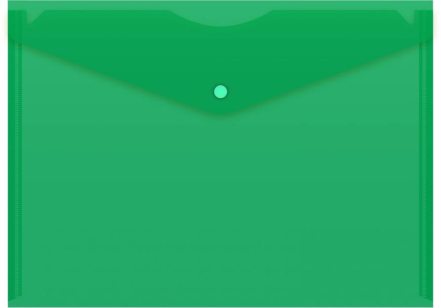 Конверт на кнопке Silwerhof Eco SE-PK120/GRN A4 пластик 0.12мм зеленый фото 1