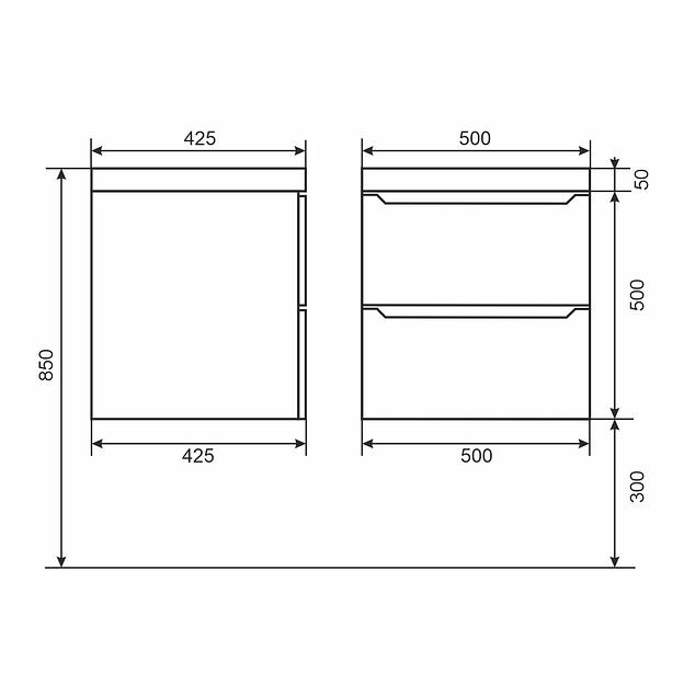 Тумба под раковину для ванной Uperwood Tanos 50 см, подвесная, черная матовая фото 7