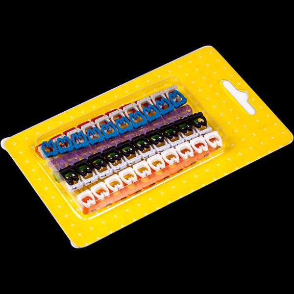 Набор цветных маркировочных кабельных клипс с цифрами, для кабелей диаметром до 5.5 мм (LAN-MCC-NUM-SET-C5E) фото 1