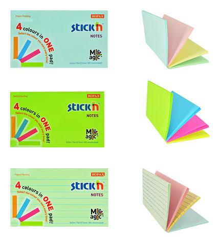Блок самоклеящийся бумажный Stick`n Magic 21573 76x127мм 100лист. 70г/м2 неон 4цв.в упак. фото 2