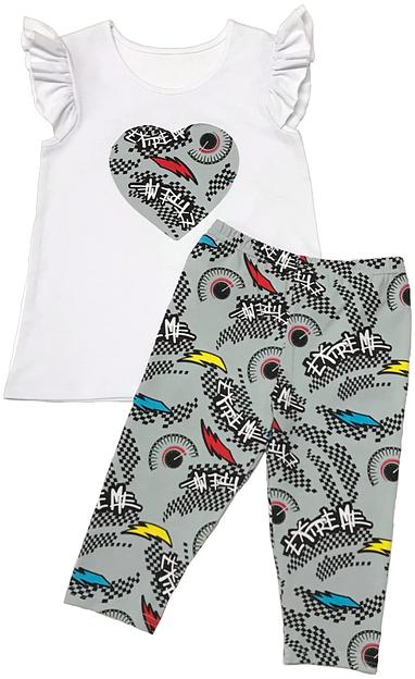 Комплект для девочек Золотой ключик футболка и бриджи, опт фото 1