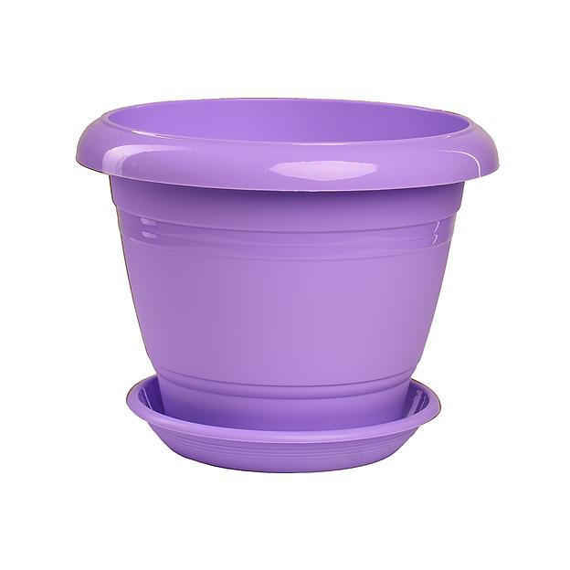 Пластиковый горшок "Фестона", D22, лаванда  с поддоном фото 1