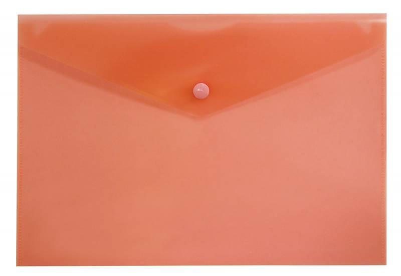 Конверт на кнопке Бюрократ -PK804A5RED A5 пластик 0.18мм красный фото 1