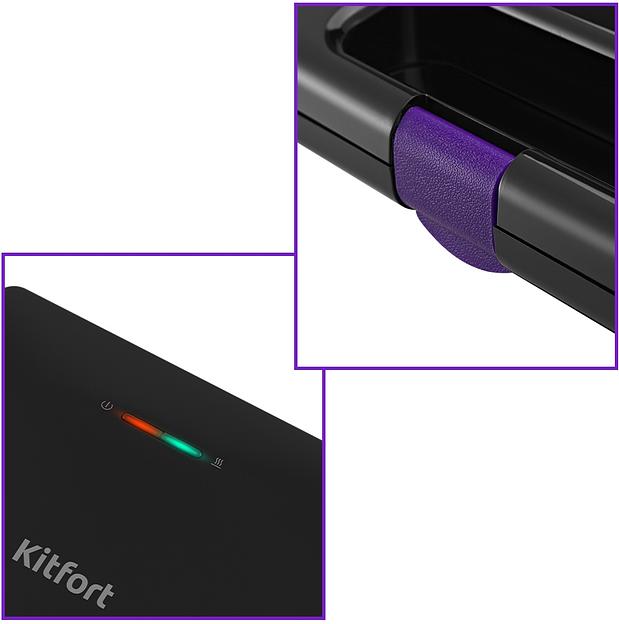 Вафельница Kitfort КТ-3611 800Вт черный/фиолетовый фото 4