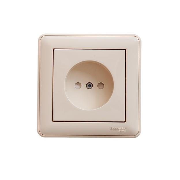 Systeme electric RS16-151-28 W59 РОЗЕТКА без заземления со шторками, 16А, в сборе, СЛОНОВАЯ КОСТЬ фото 1