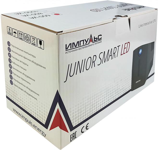 Импульс ИБП Юниор Смарт 600 {600 ВА/360 Вт, LED, SCHUKOx2, ~230В, АКБ 1х7Ач} {без USB} {JS60113] фото 4